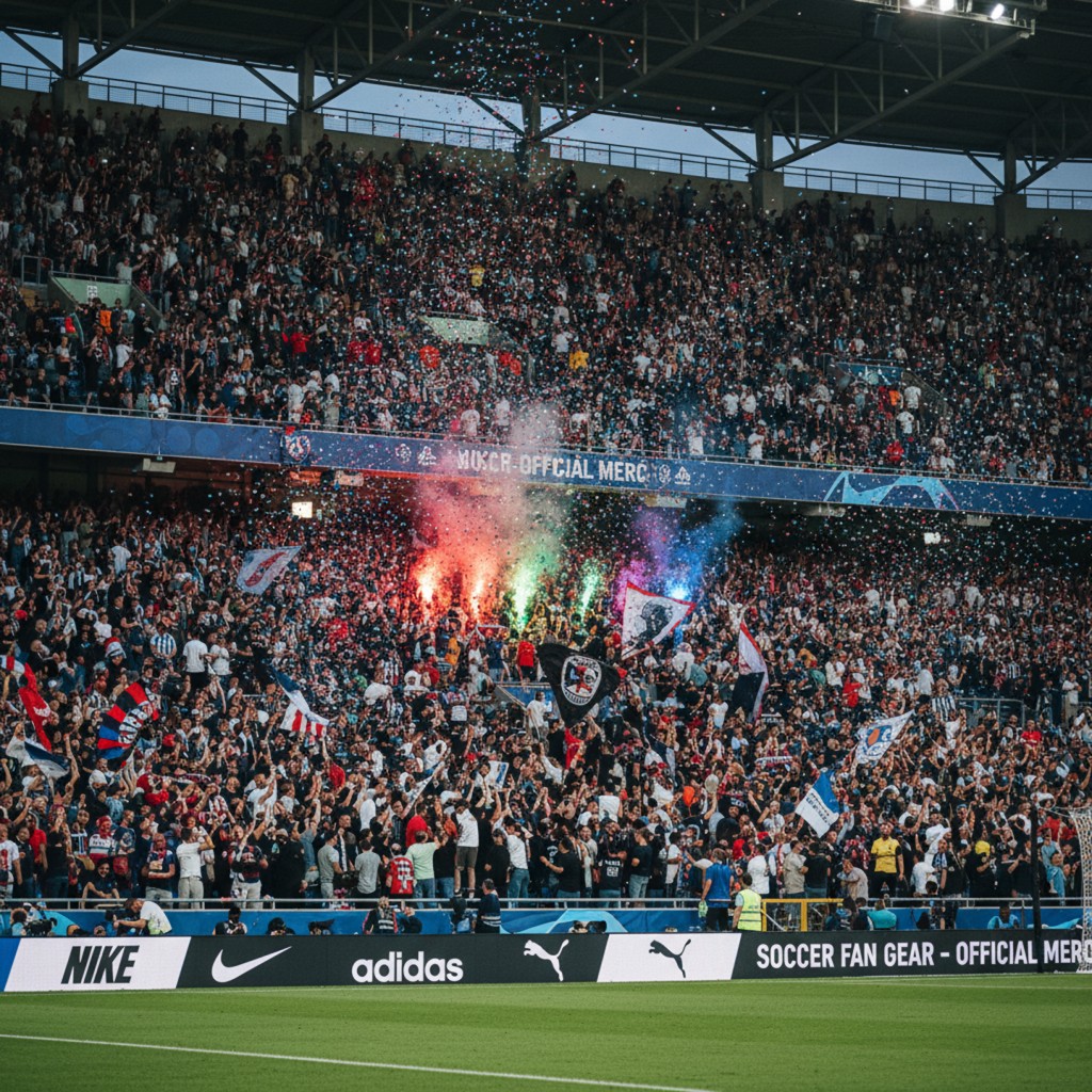 Hình ảnh thể hiện sự náo nhiệt và sôi động của các trận đấu bóng đá.