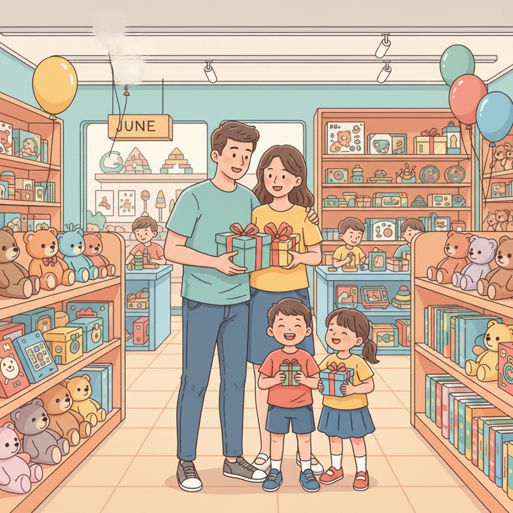 Cha mẹ lựa chọn quà tặng ý nghĩa cho con nhân dịp Quốc tế Thiếu nhi 1/6, ưu tiên an toàn, giáo dục và trải nghiệm hạnh phúc.