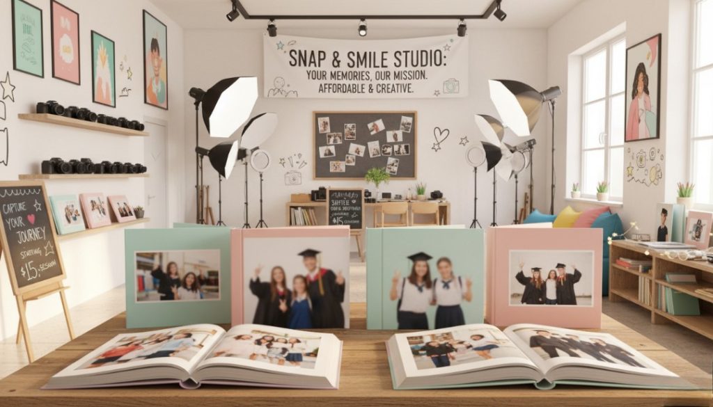 “Mô hình studio ảnh giá rẻ dành cho học sinh – sinh viên: nơi lưu giữ kỷ niệm tuổi trẻ bằng những bức ảnh sáng tạo, chất lượng và đầy cảm xúc.”