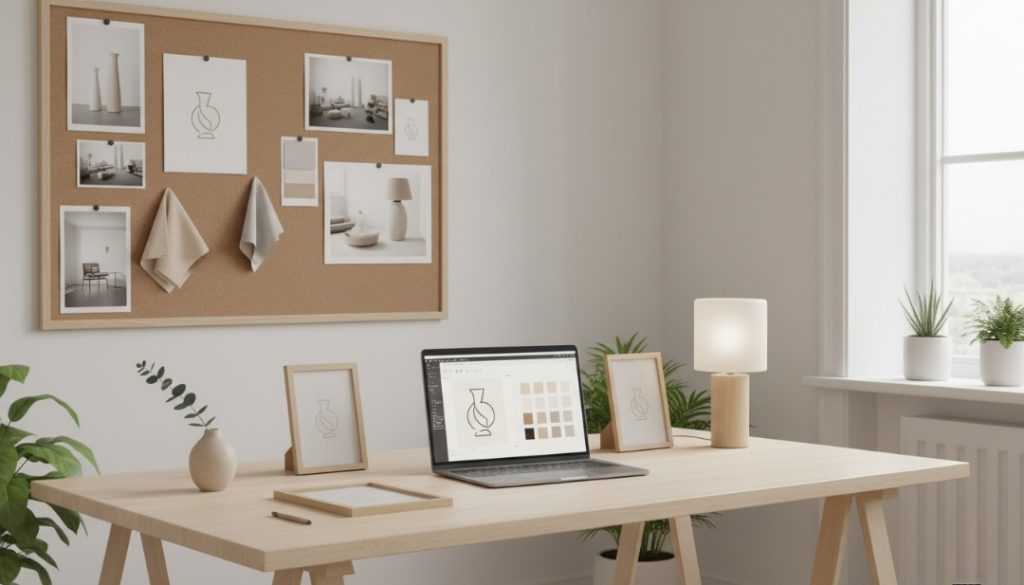 Không gian sáng tạo của startup decor – nơi ý tưởng, triết lý và thẩm mỹ tối giản hòa quyện để tạo nên một thương hiệu độc đáo và khác biệt.